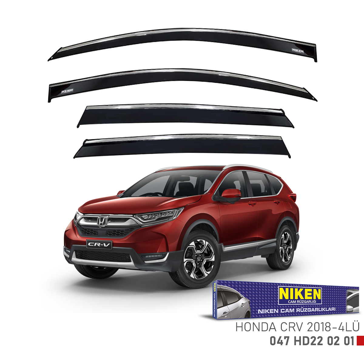 Niken Honda Crv 2018 Sonrası Kromlu Cam Rüzgarlığı 4Lü
