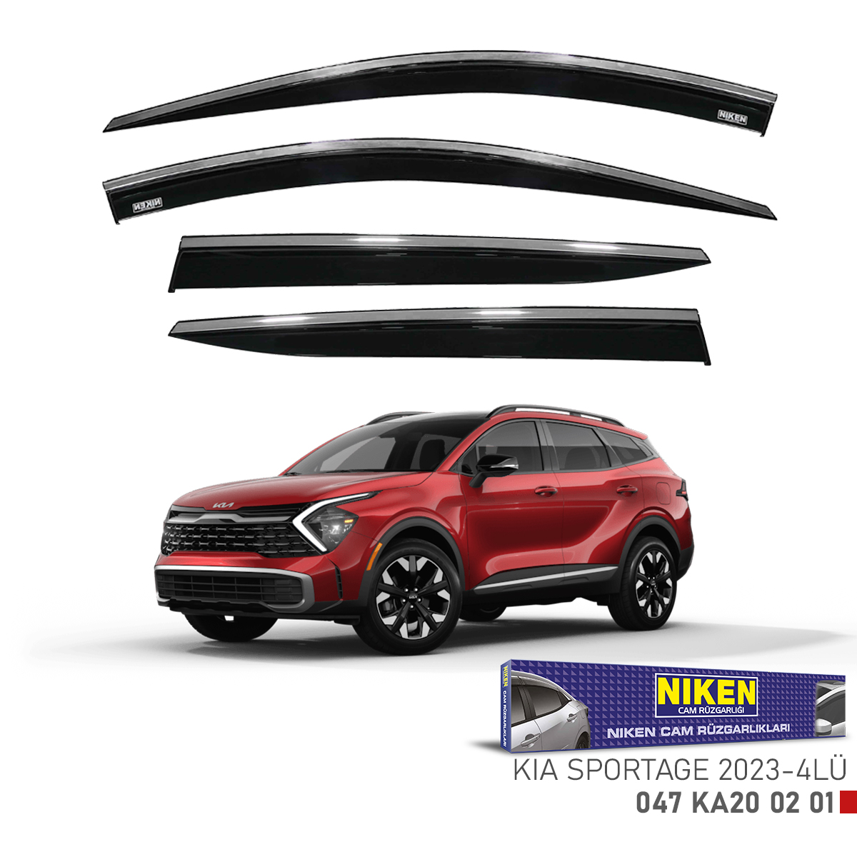 Niken Kia Sportage 2023 Sonrası Kromlu Cam Rüzgarlığı 4Lü