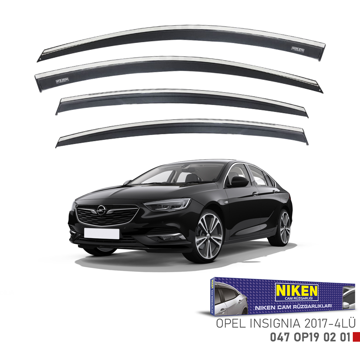 Niken Opel İnsignia 2017 Sonrası Kromlu Cam Rüzgarlığı 4Lü