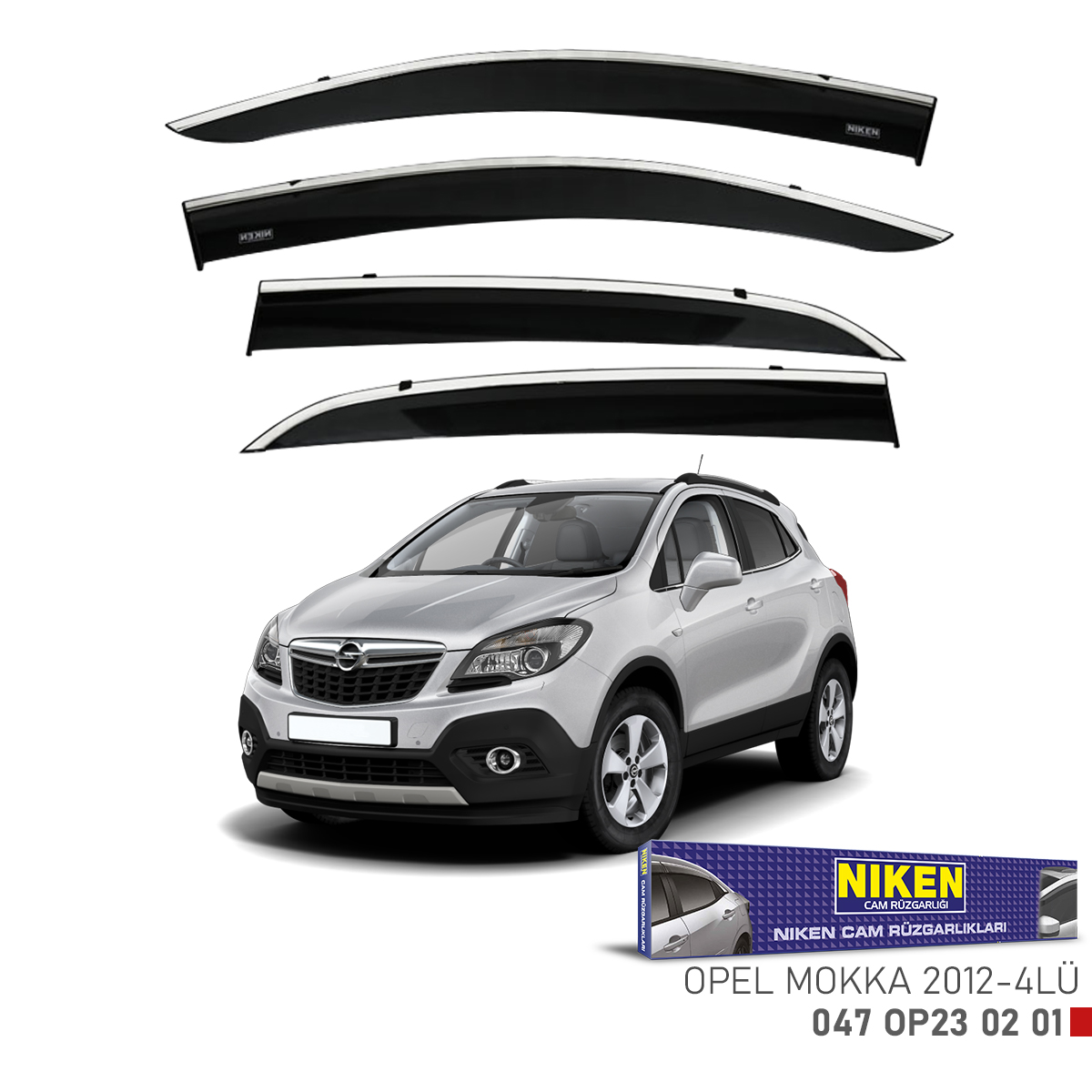Niken Opel Mokka 2012 Sonrası Kromlu Cam Rüzgarlığı 4Lü