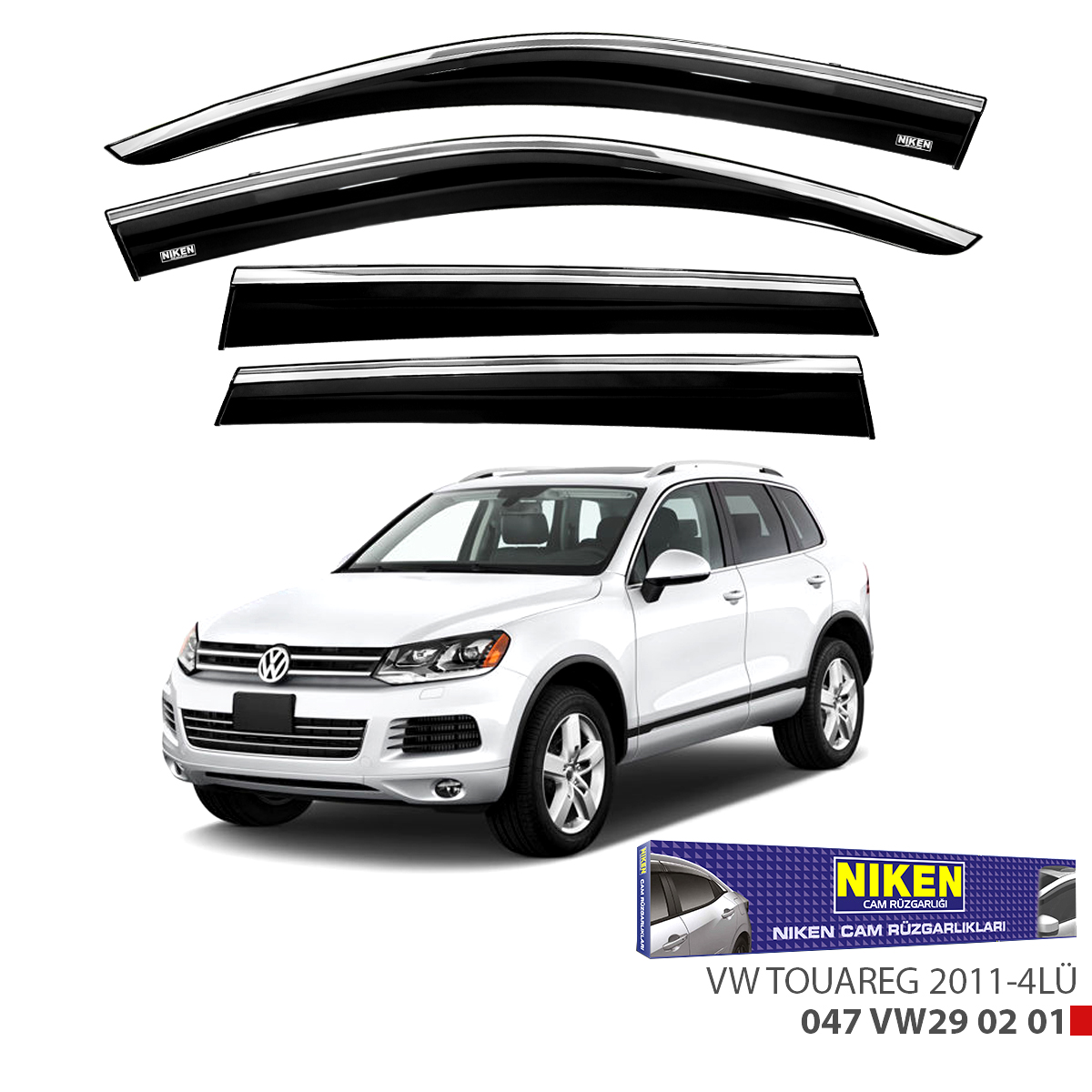 Niken Vw Touareg 2011 Sonrası Kromlu Cam Rüzgarlığı 4Lü