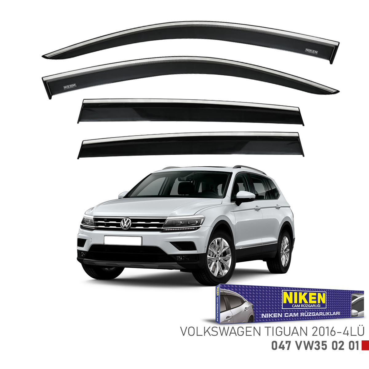Niken Vw Tıguan 2016 Sonrası Kromlu Cam Rüzgarlığı 4Lü