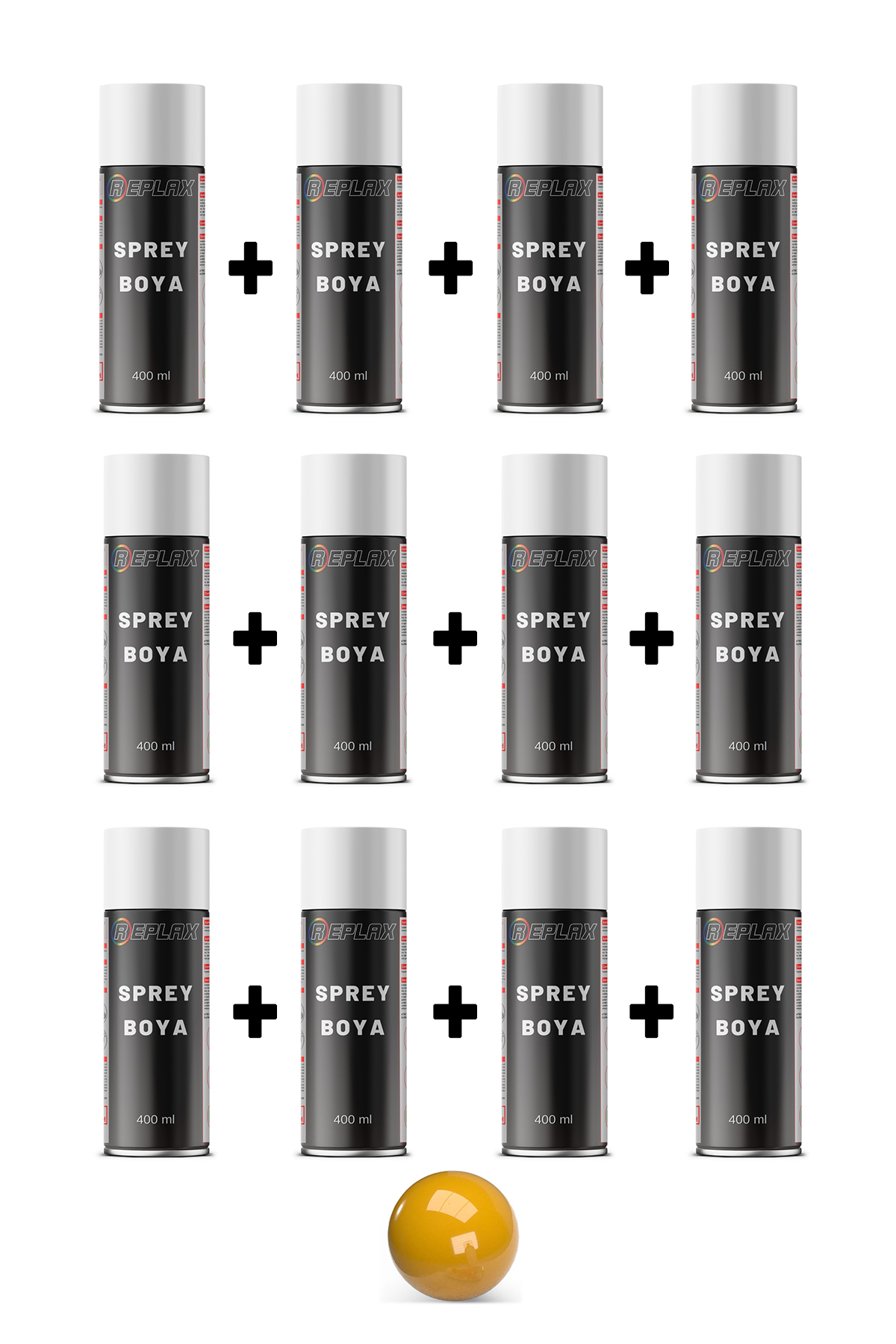 12 Adet Ral 1007 Koyu Nergiz Sarı Sprey Boya 400 ml