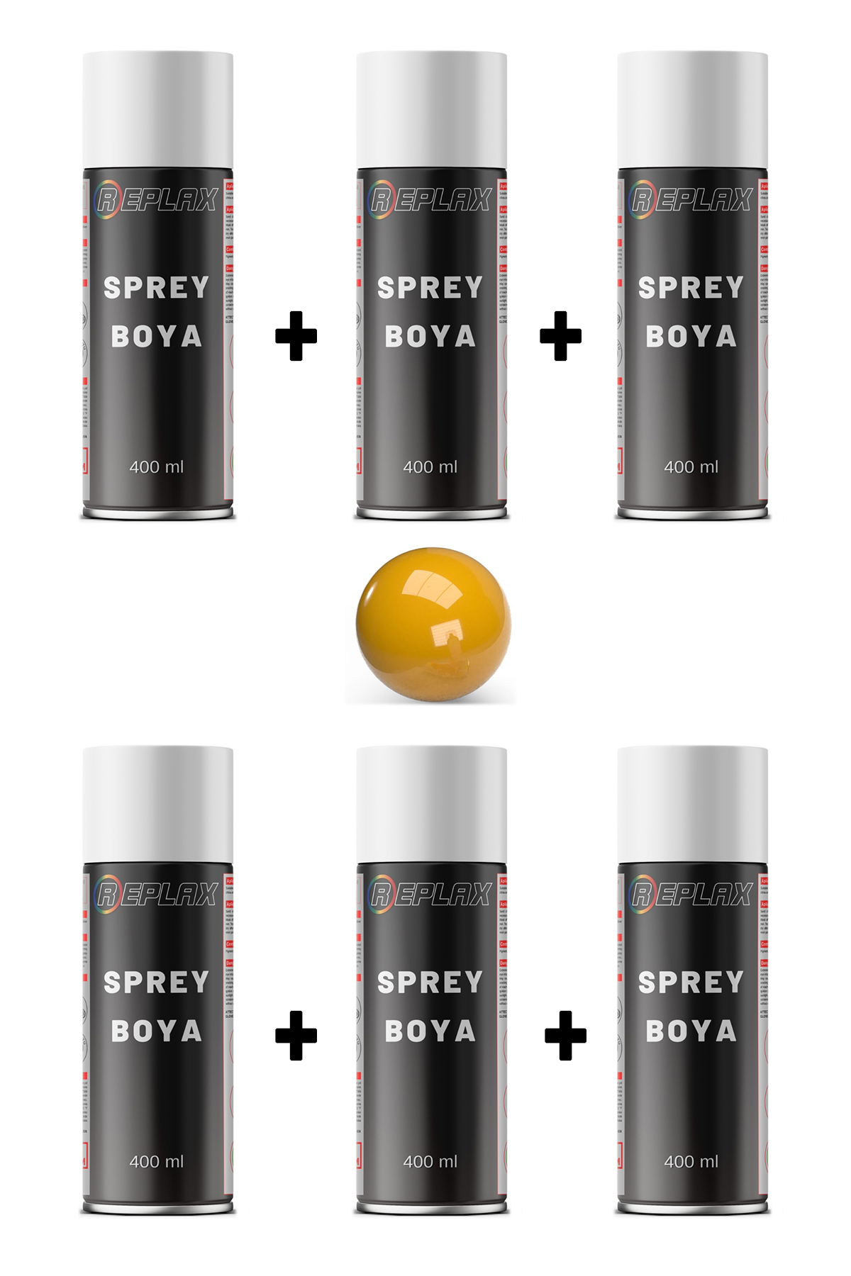 6 Adet Ral 1007 Koyu Rengiz Sarı Sprey Boya 400 ml