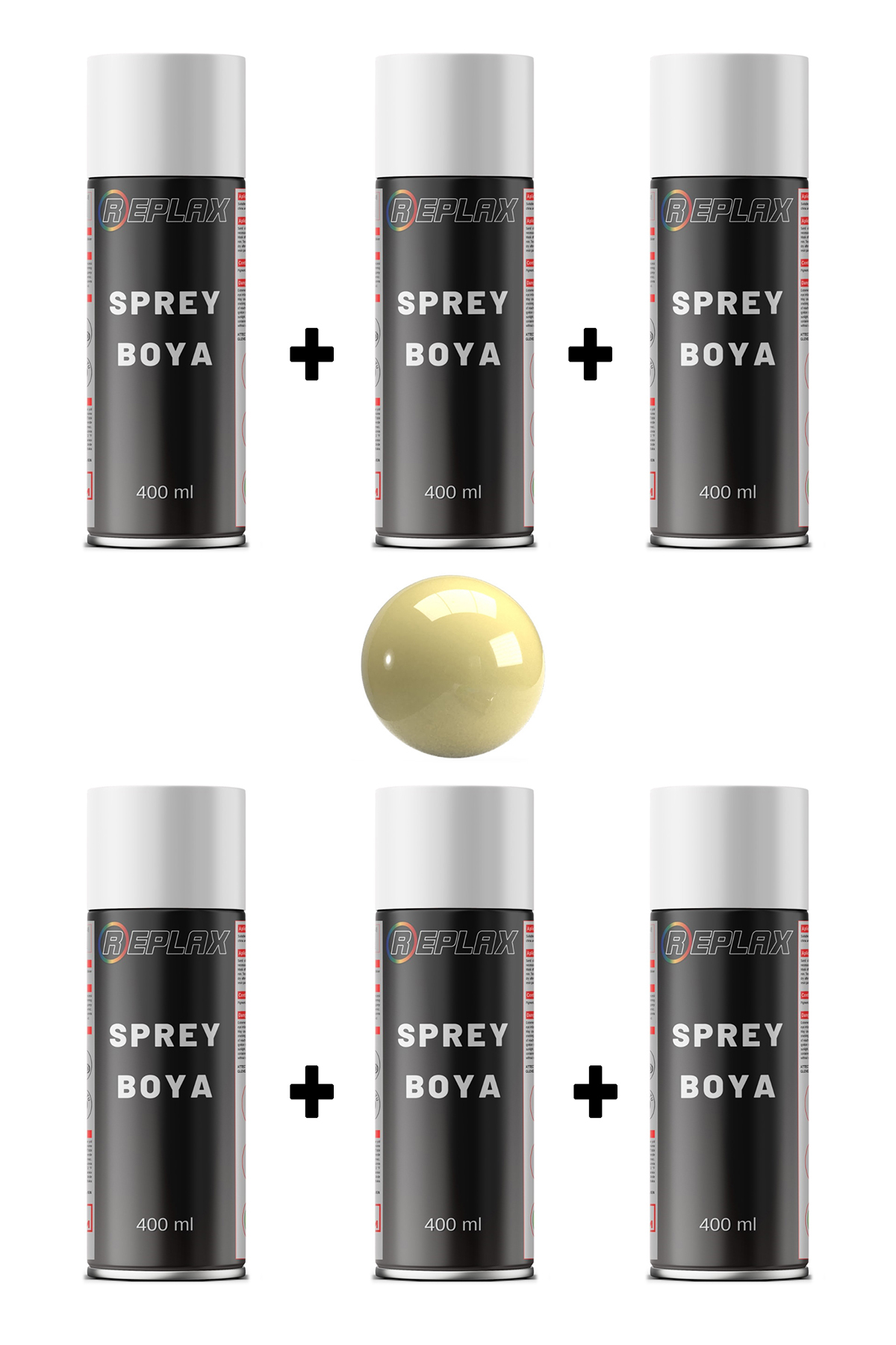 6 Adet Ral 1015 Fil Dişi Beji Sprey Boya 400 ml