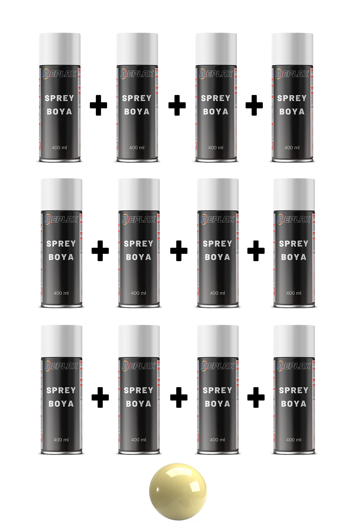 12 Adet Ral 1015 Fil Dişi Beji Sprey Boya 400 ml