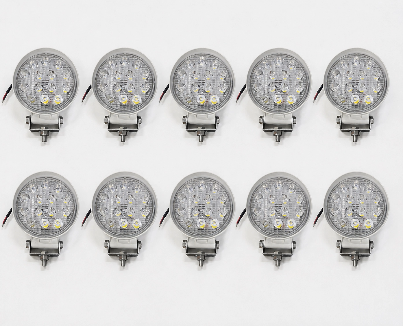 10 Adet Off Road Sis Farı Çalışma Lambası Beyaz Kalın Kasa 14 Led Yuvarlak Su Geçirmez Sis Lambası sd335