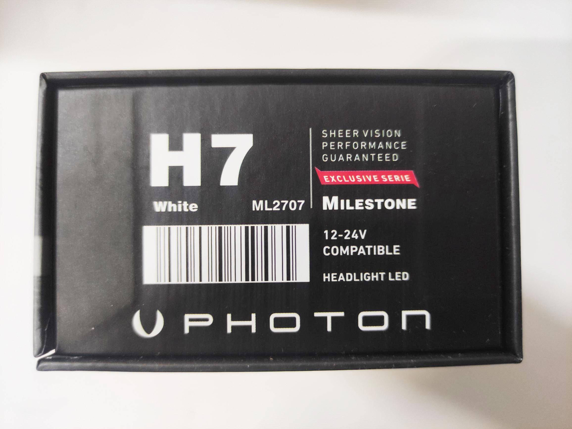 Photon Milestone H7 Black Edition 12V-24V Led Xenon 15000 Lümen Beyaz Ballast Version Uyumlu