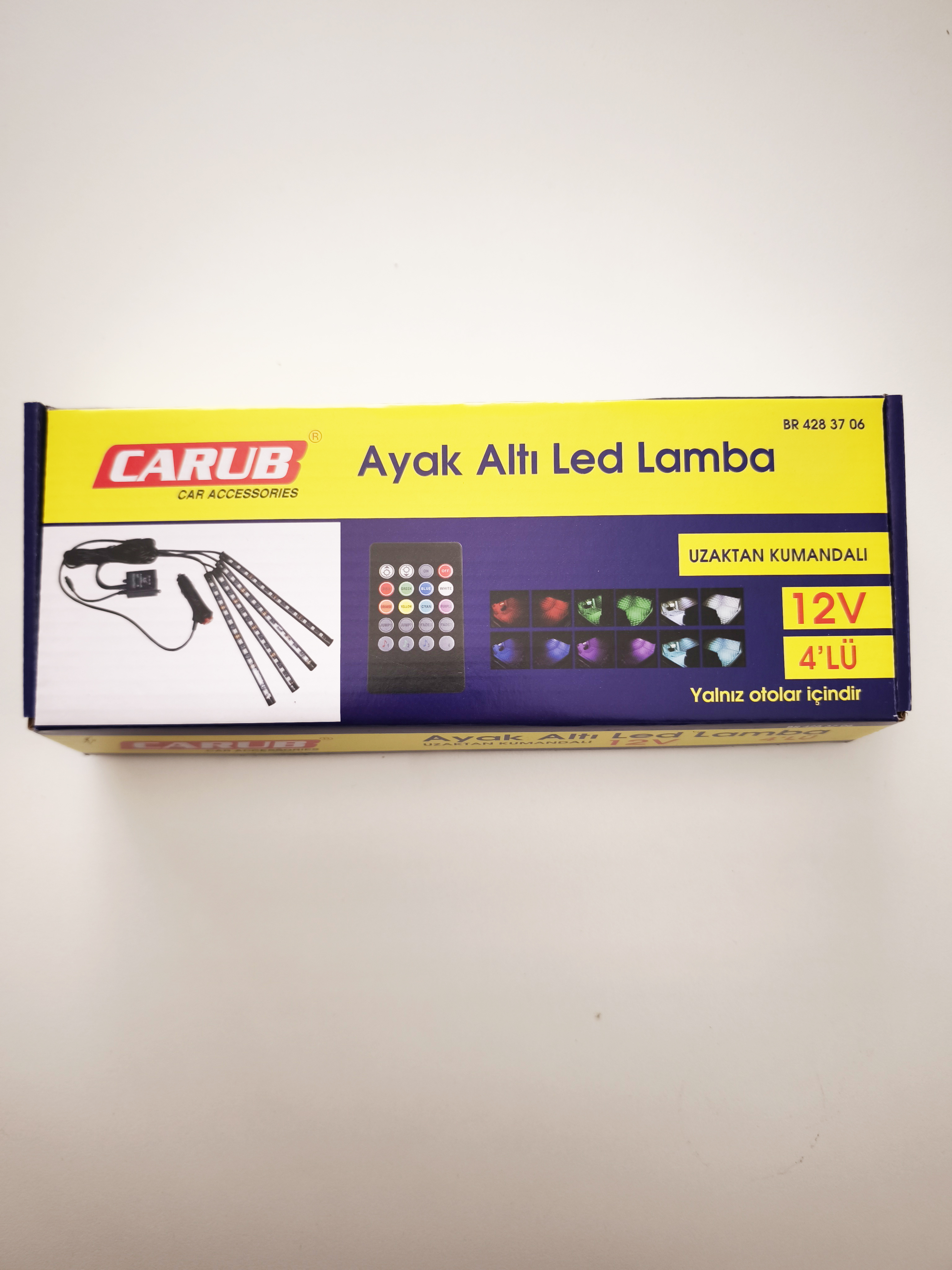 12 Led Ayak Altı Led Lamba Kumandalı 4 Lü 12v Br4283706