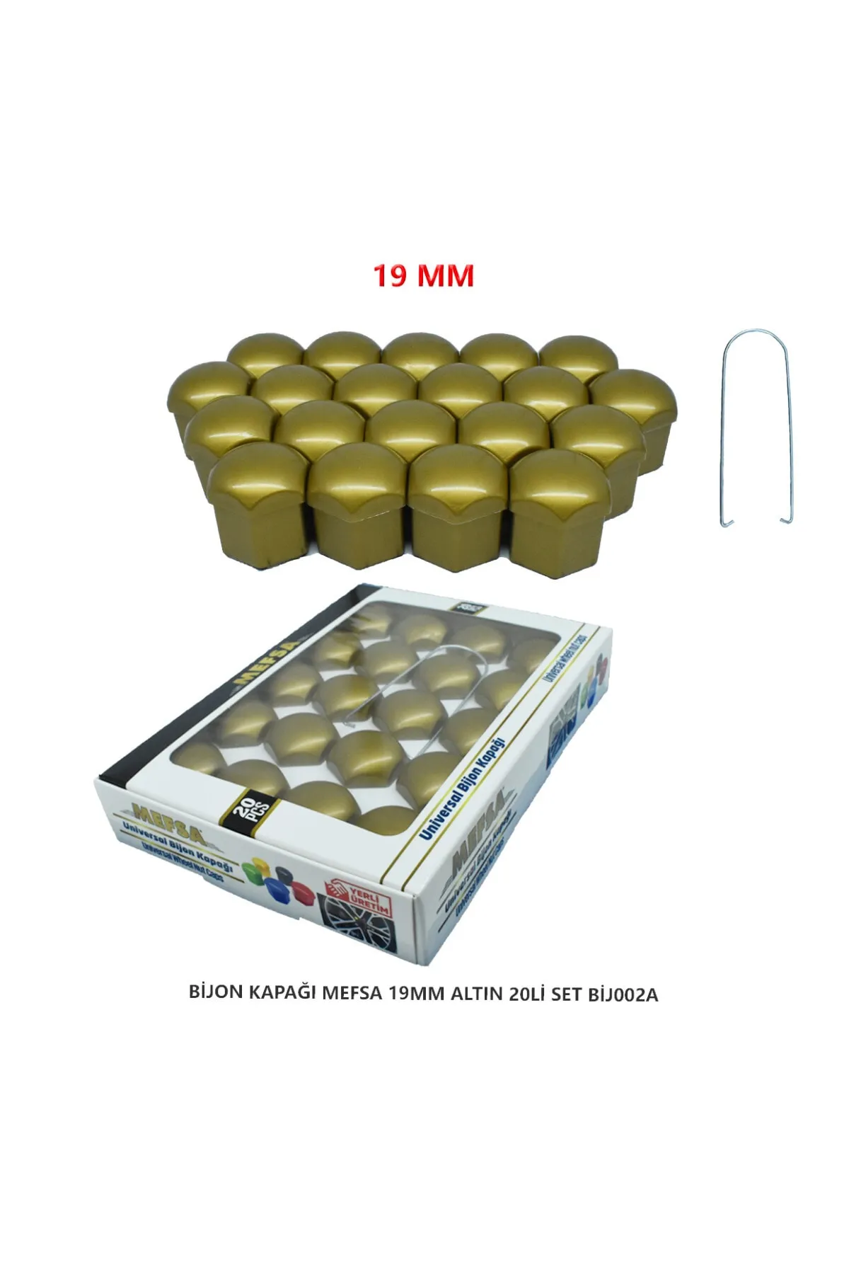 Bijon Kapağı Düz 19 Mm Altın 20 Li Set