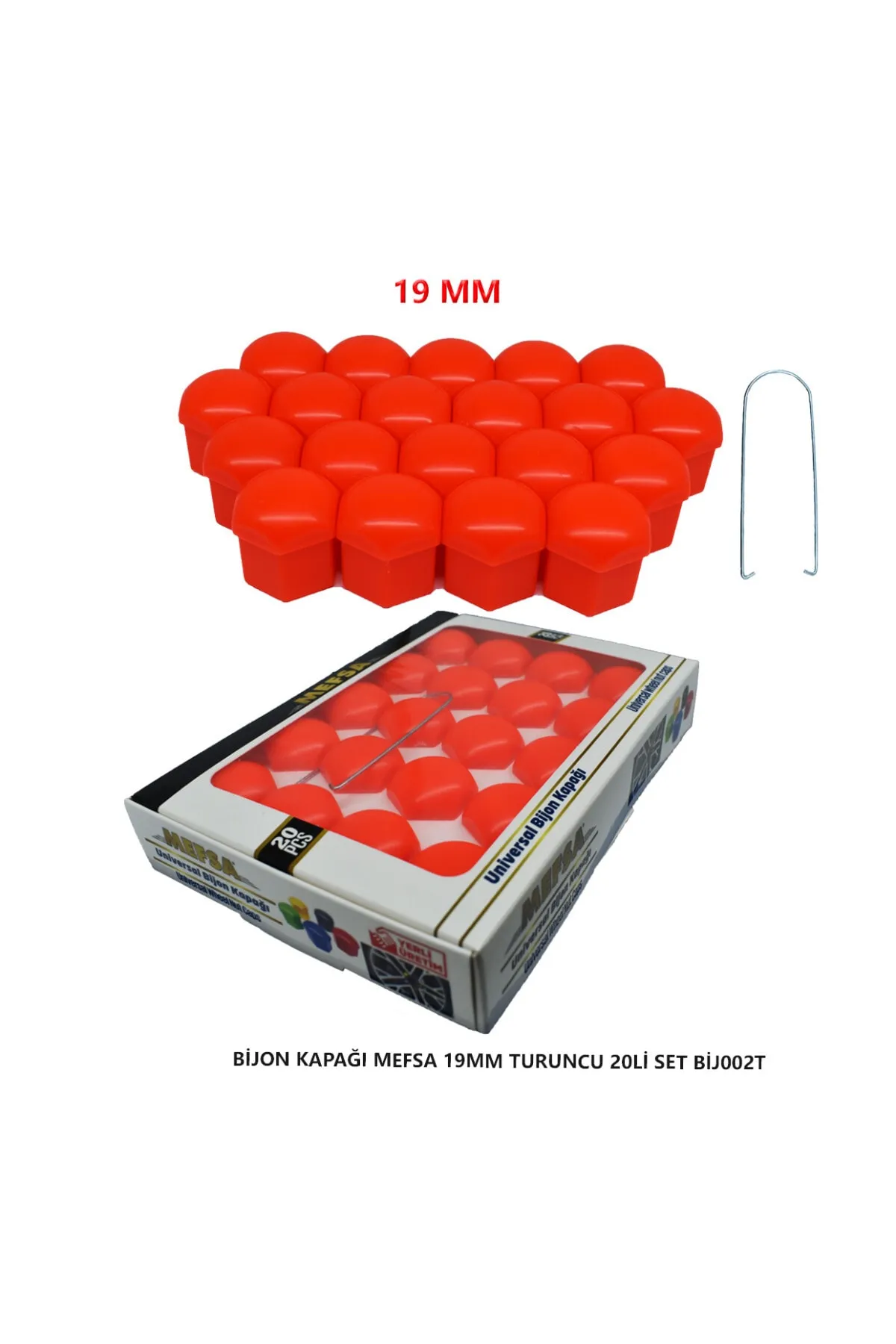 Bijon Kapağı Düz 19 Mm Turuncu 20 Li Set