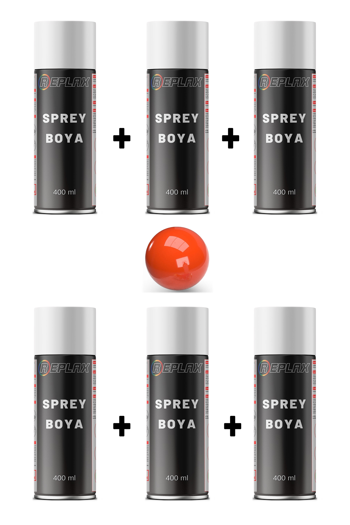 6 Adet Ral 2004 Turuncu Sprey Boya 400 ml
