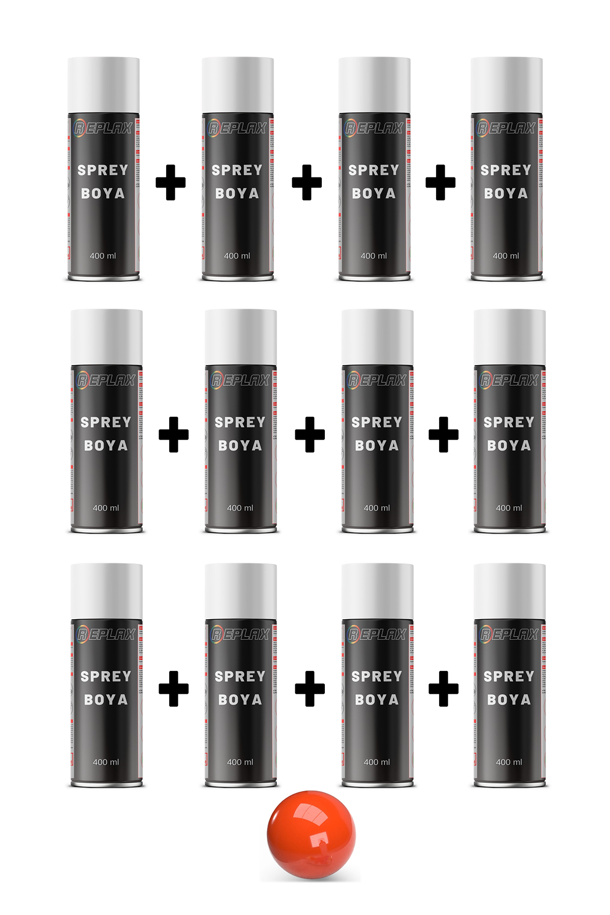 12 Adet Ral 2004 Turuncu Sprey Boya 400 ml