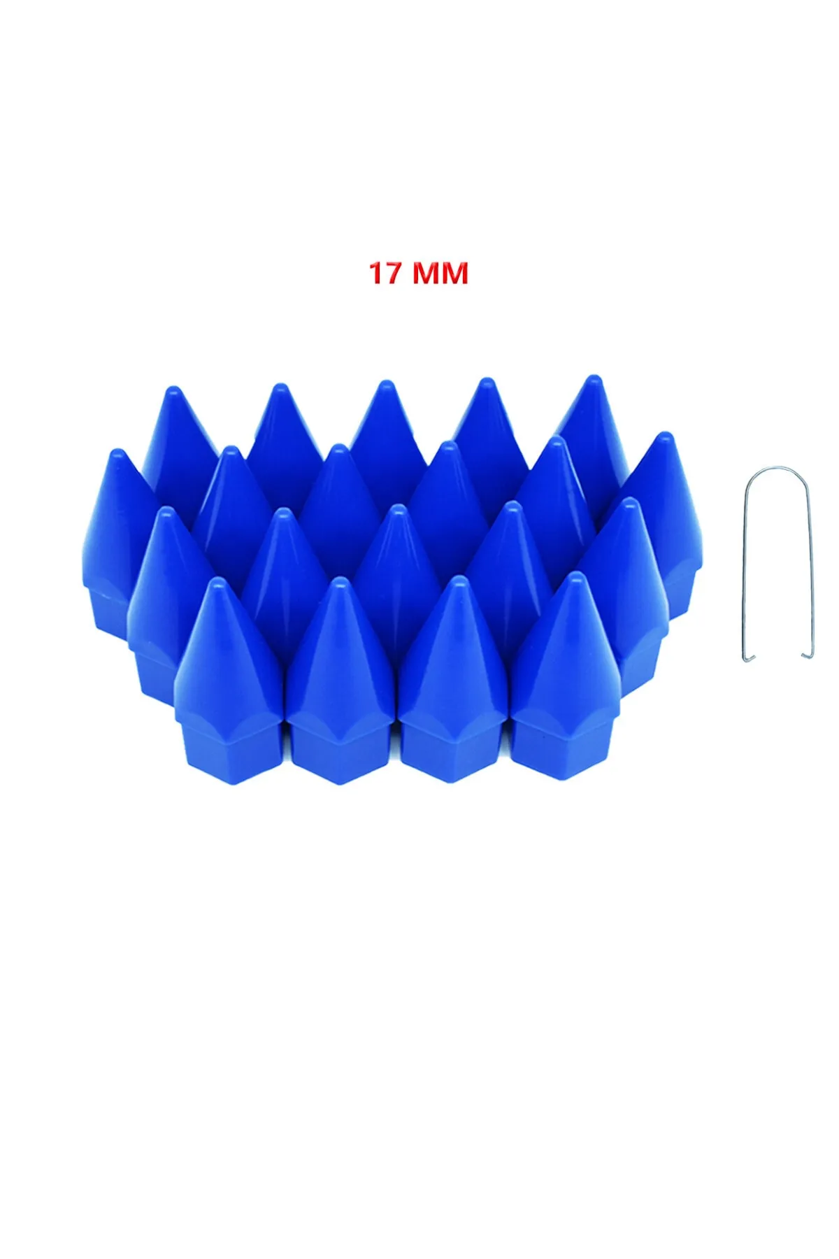 Bijon Kapağı Sivri 17 Mm Mavi 20 Li Set