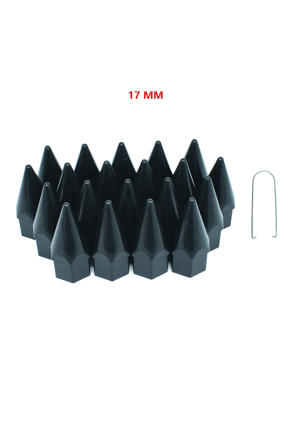 Bijon Kapağı Sivri 17 Mm Siyah 20 Li Set