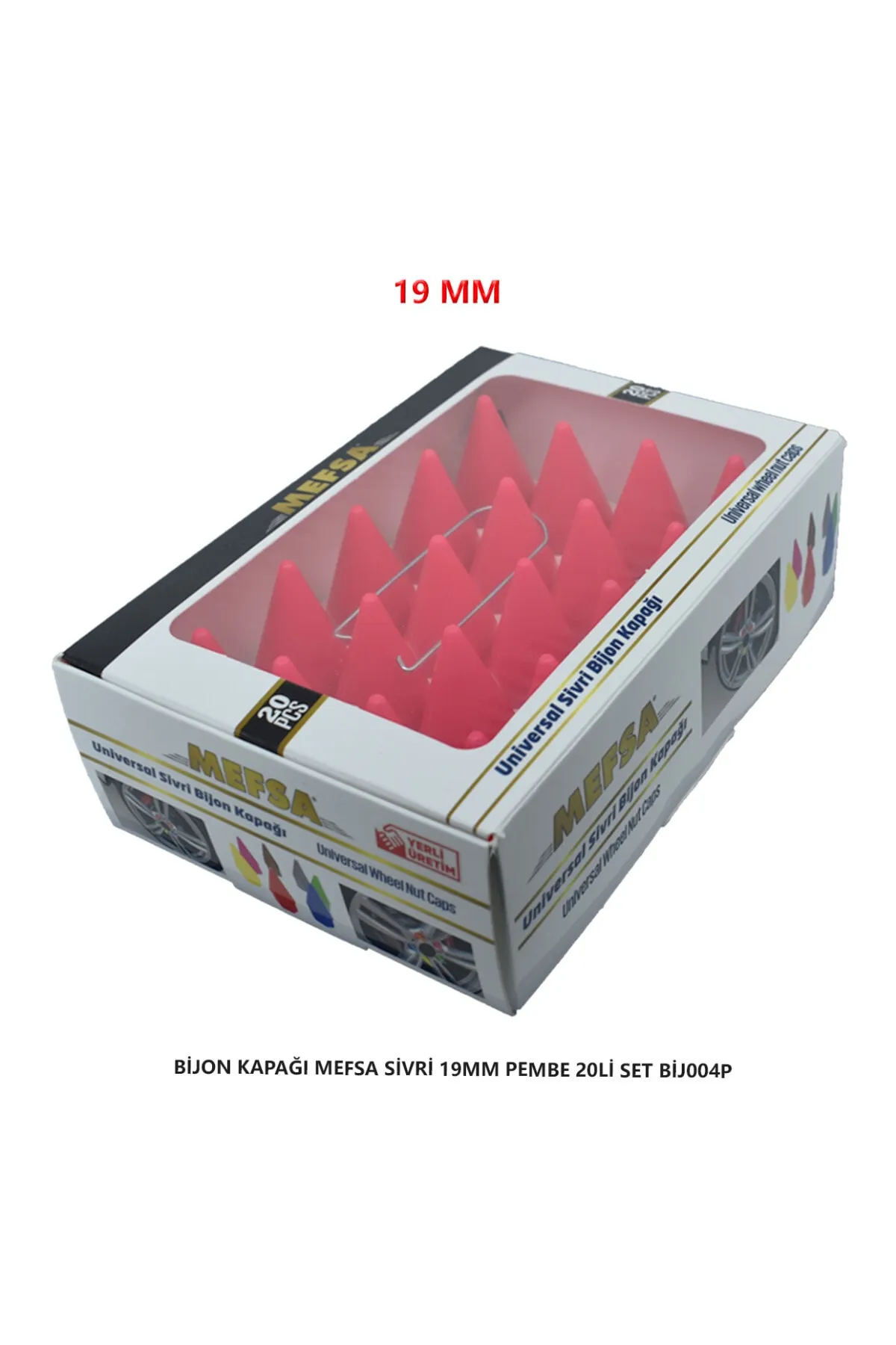 Bijon Kapağı Sivri 19 Mm Pembe 20 Li Set