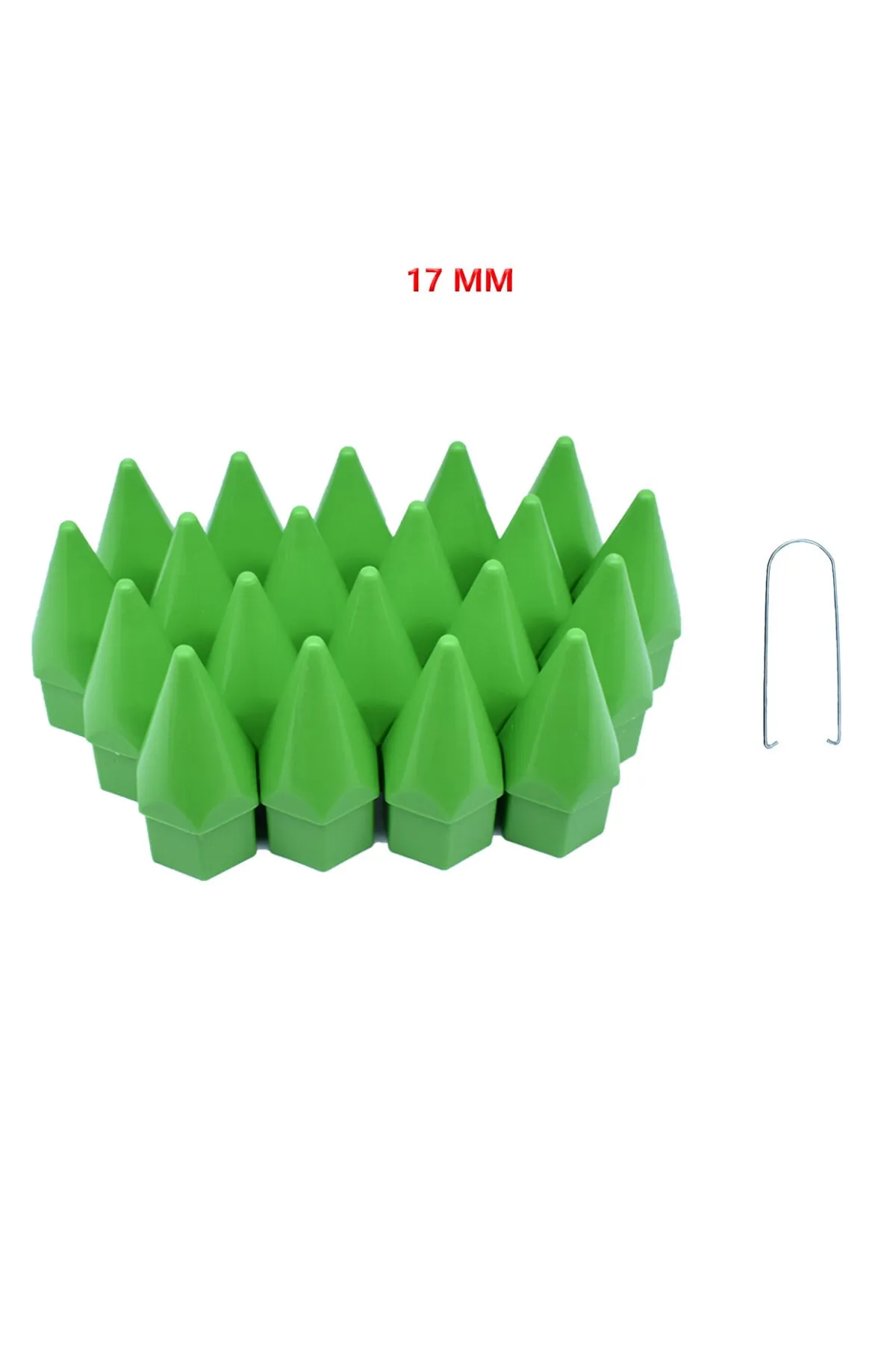 Bijon Kapağı Sivri 17 Mm Yeşil 20 Li Set