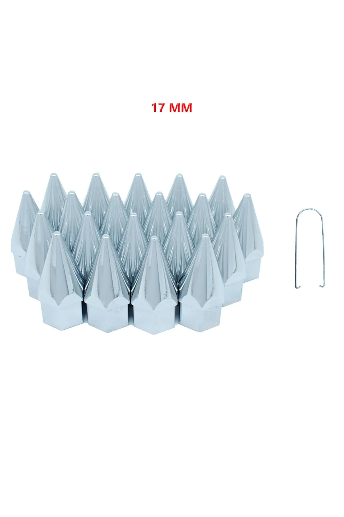 Bijon Kapağı Sivri 17 Mm Krom 20 Li Set