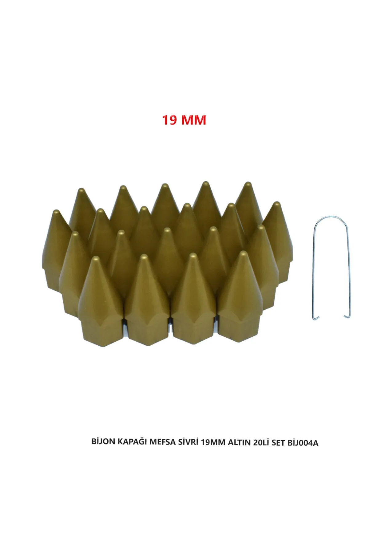 Bijon Kapağı Sivri 19 Mm Altın 20 Li Set