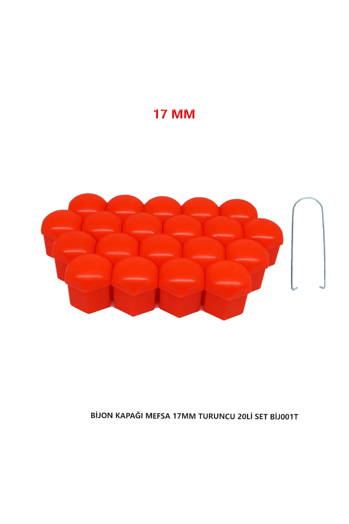 Bijon Kapağı Düz 17 Mm Turuncu 20 Li Set