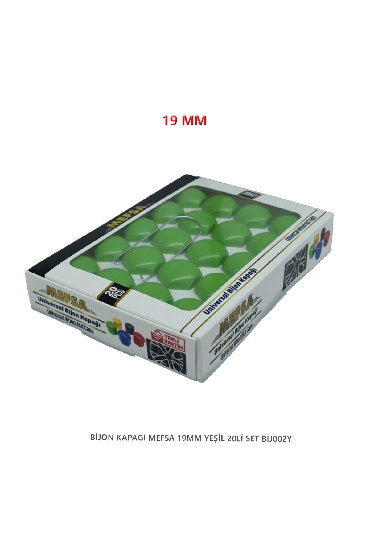 Bijon Kapağı Düz 19 Mm Yeşil 20 Li Set