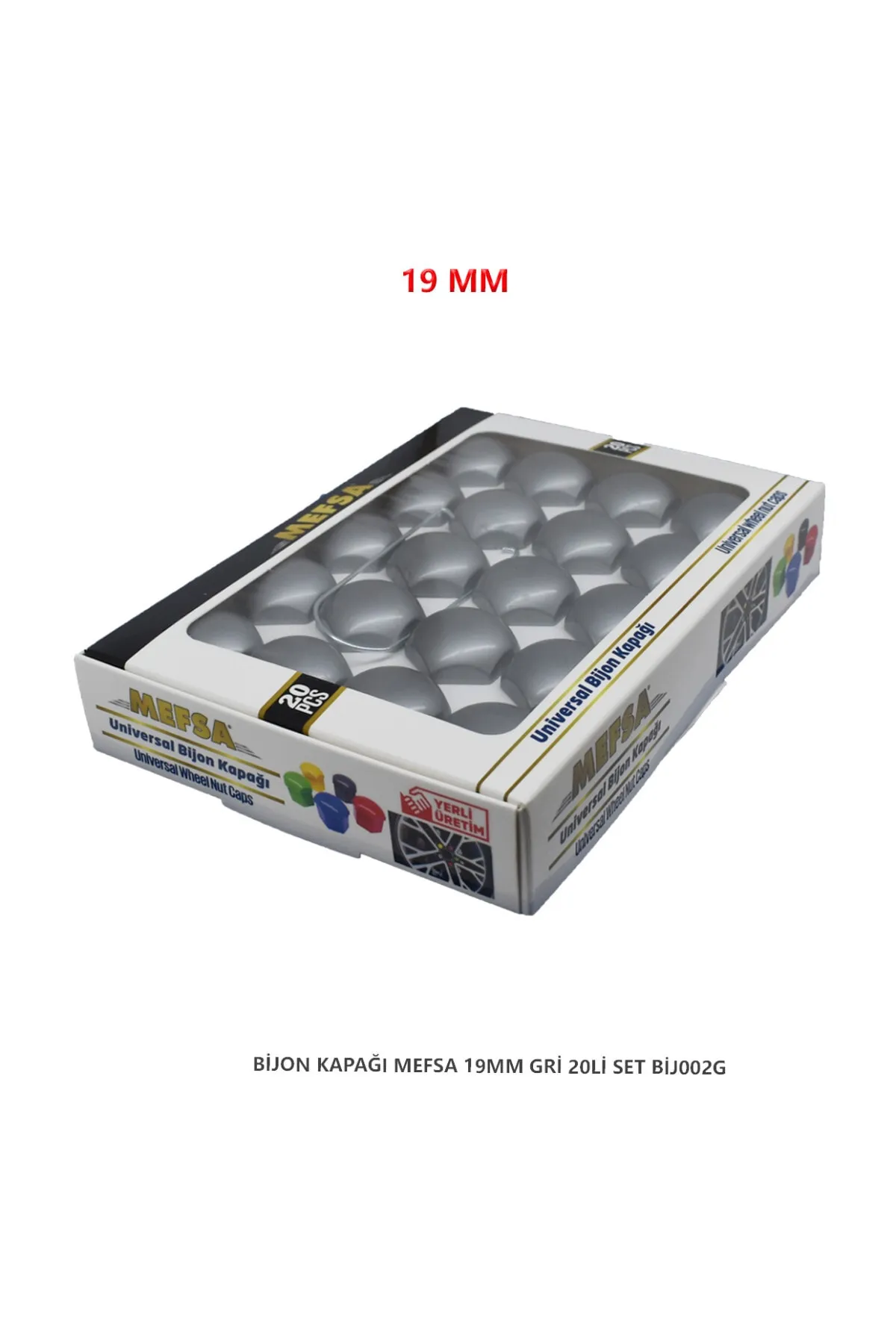 Bijon Kapağı Düz 19 Mm Gri 20 Li Set