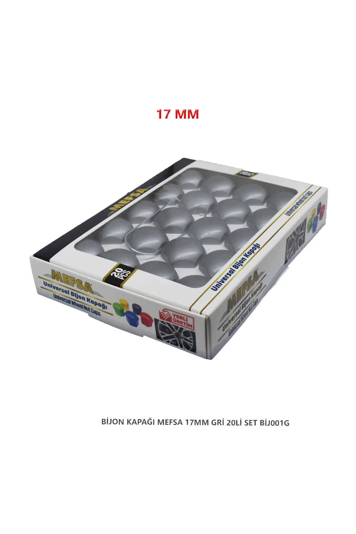 Bijon Kapağı Düz 17 Mm Gri 20 Li Set