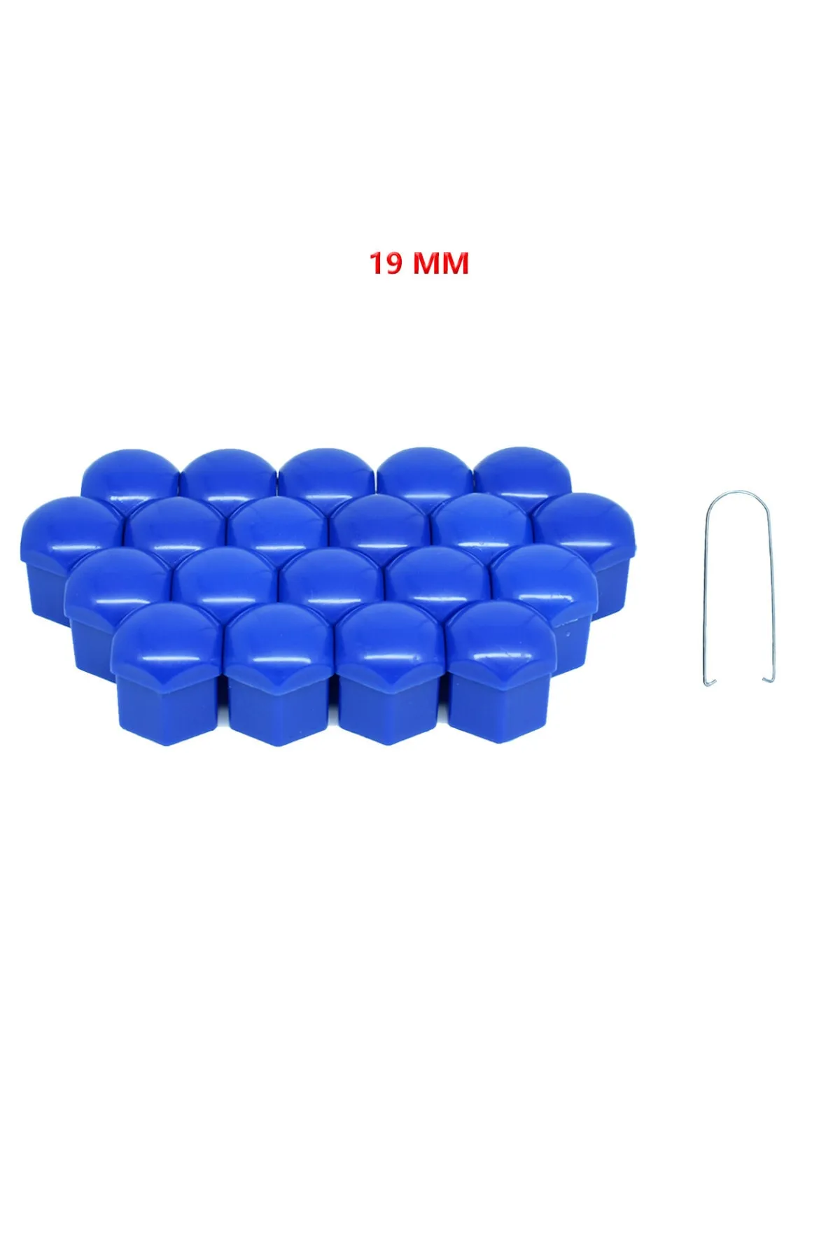 Bijon Kapağı Düz 19 Mm Mavi 20 Li Set