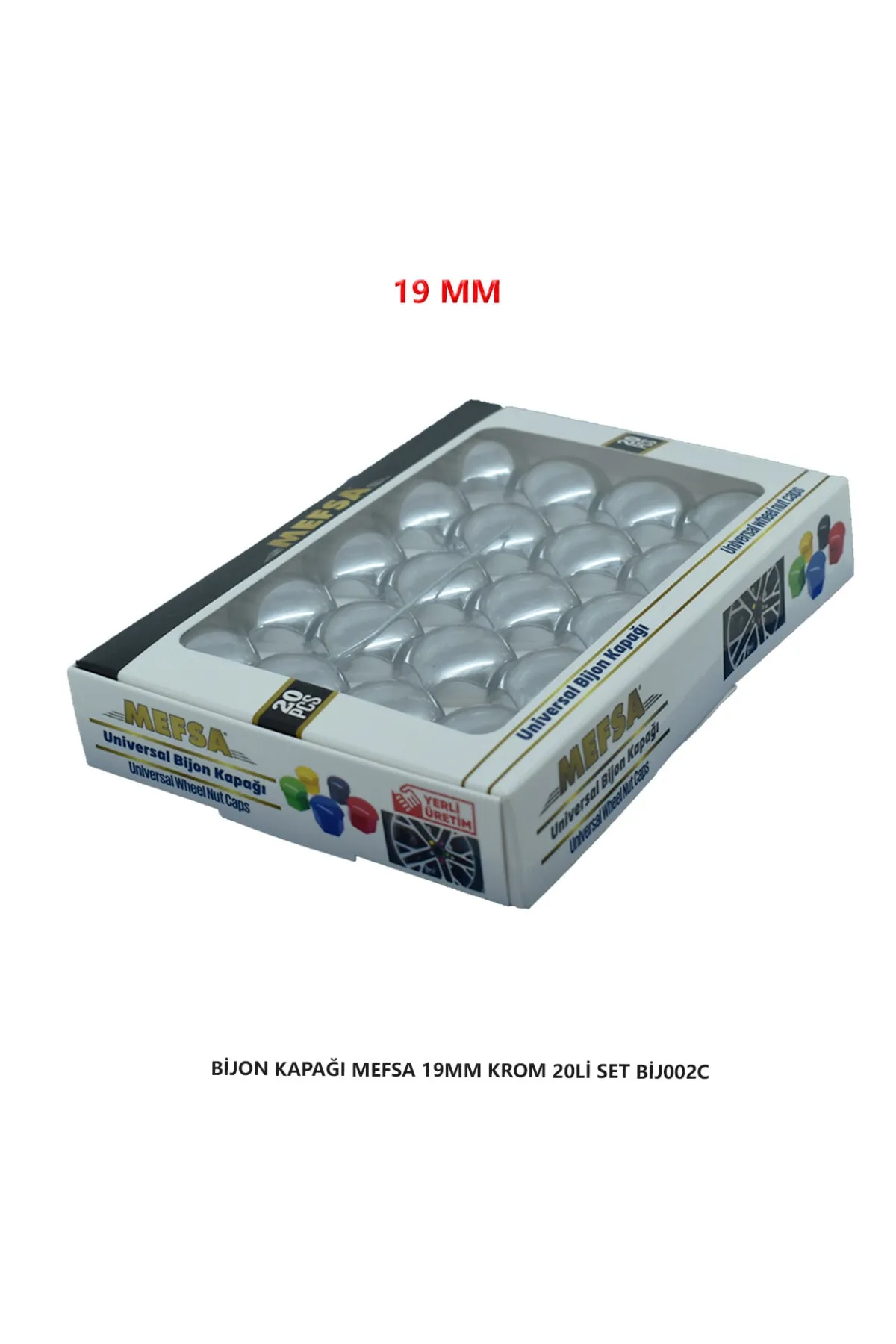 Bijon Kapağı Düz 19 Mm Krom 20 Li Set