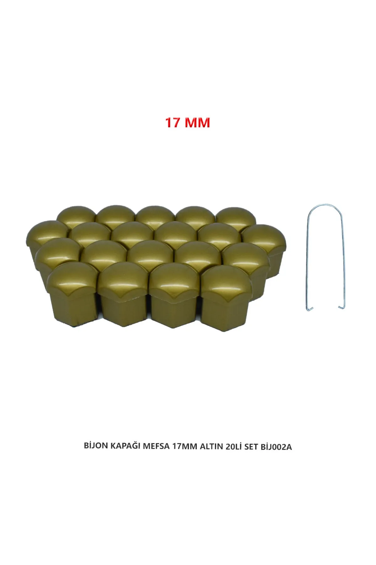 Bijon Kapağı Düz 17 Mm Altın 20 Li Set