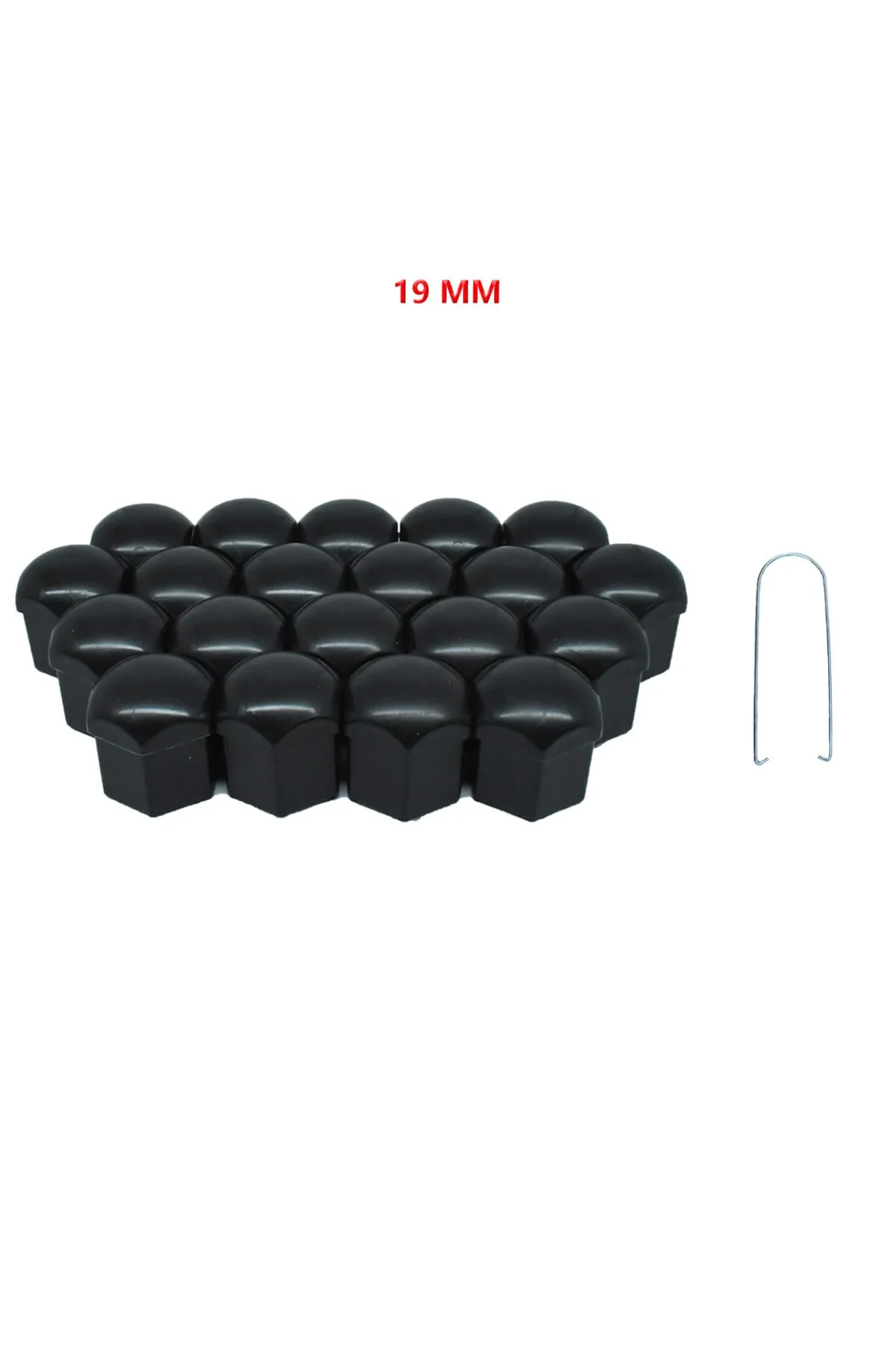 Bijon Kapağı Düz 19 Mm Siyah 20 Li Set