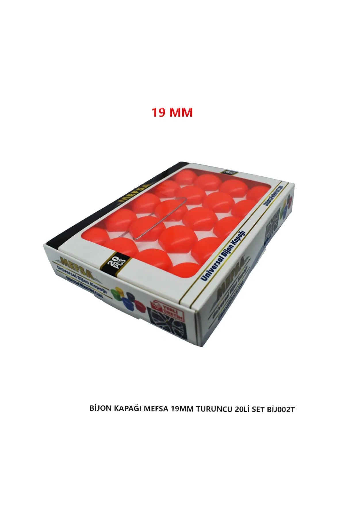 Bijon Kapağı Düz 19 Mm Turuncu 20 Li Set