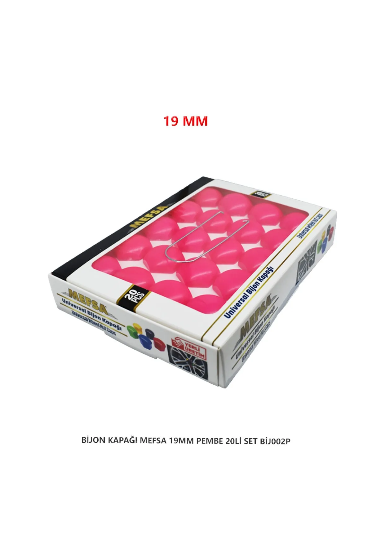 Bijon Kapağı Düz 19 Mm Pembe 20 Li Set