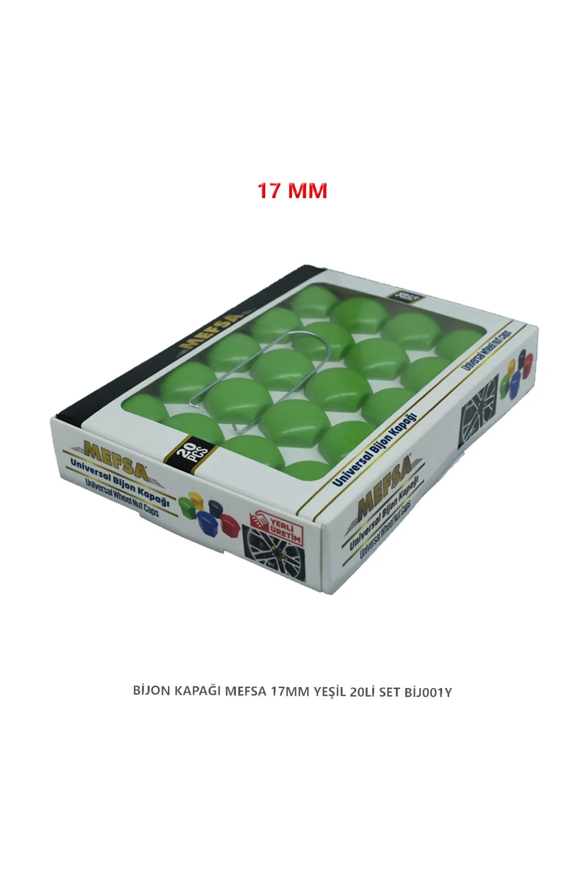 Bijon Kapağı Düz 17 Mm Yeşil 20 Li Set