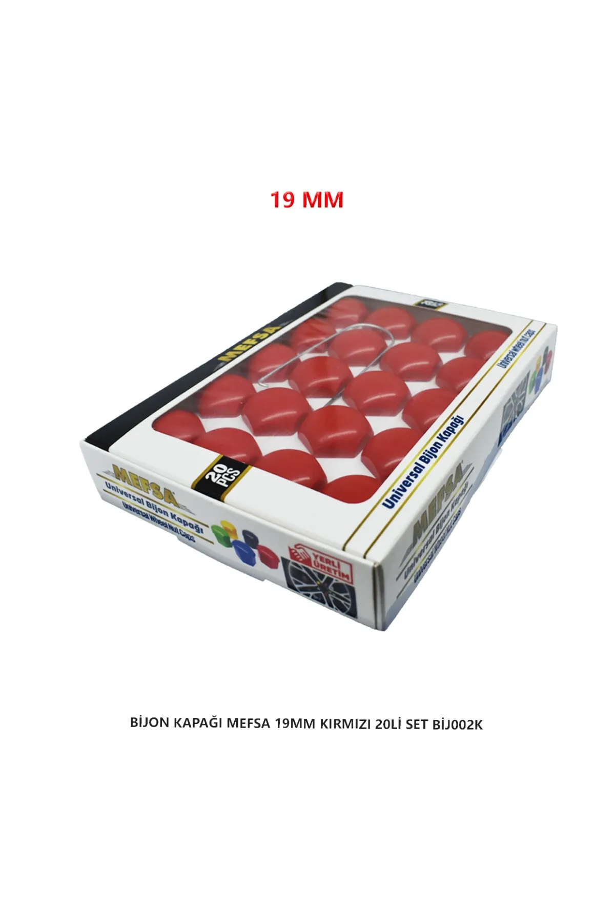 Bijon Kapağı Düz 19 Mm Kırmızı 20 Li Set