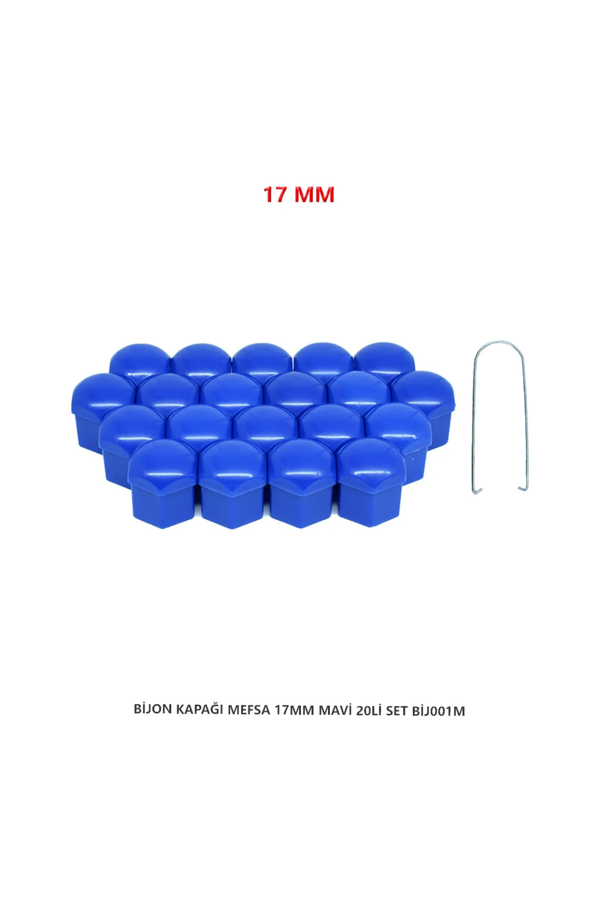 Bijon Kapağı Düz 17 Mm Mavi 20 Li Set