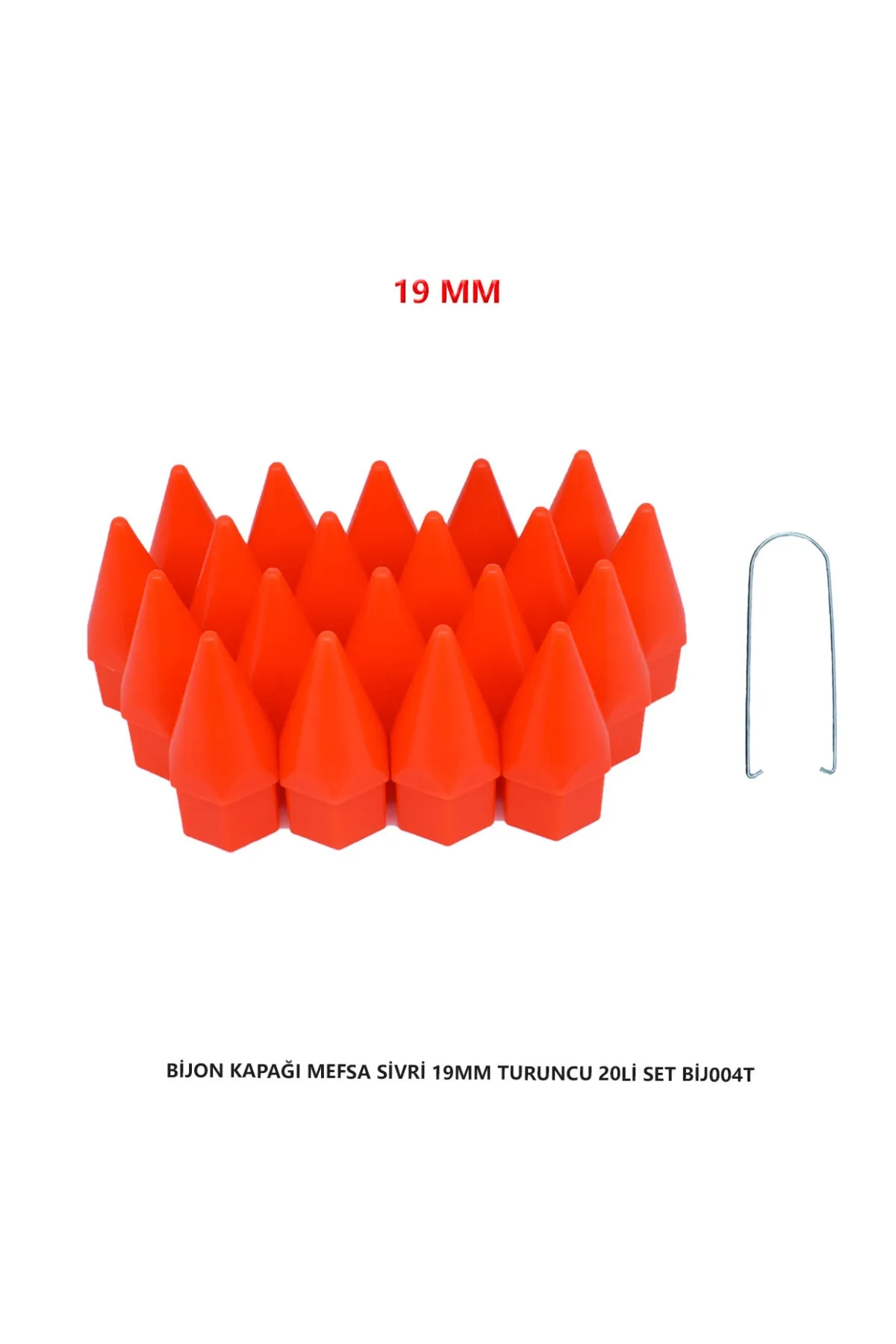 Bijon Kapağı Sivri 19 Mm Turuncu 20 Li Set