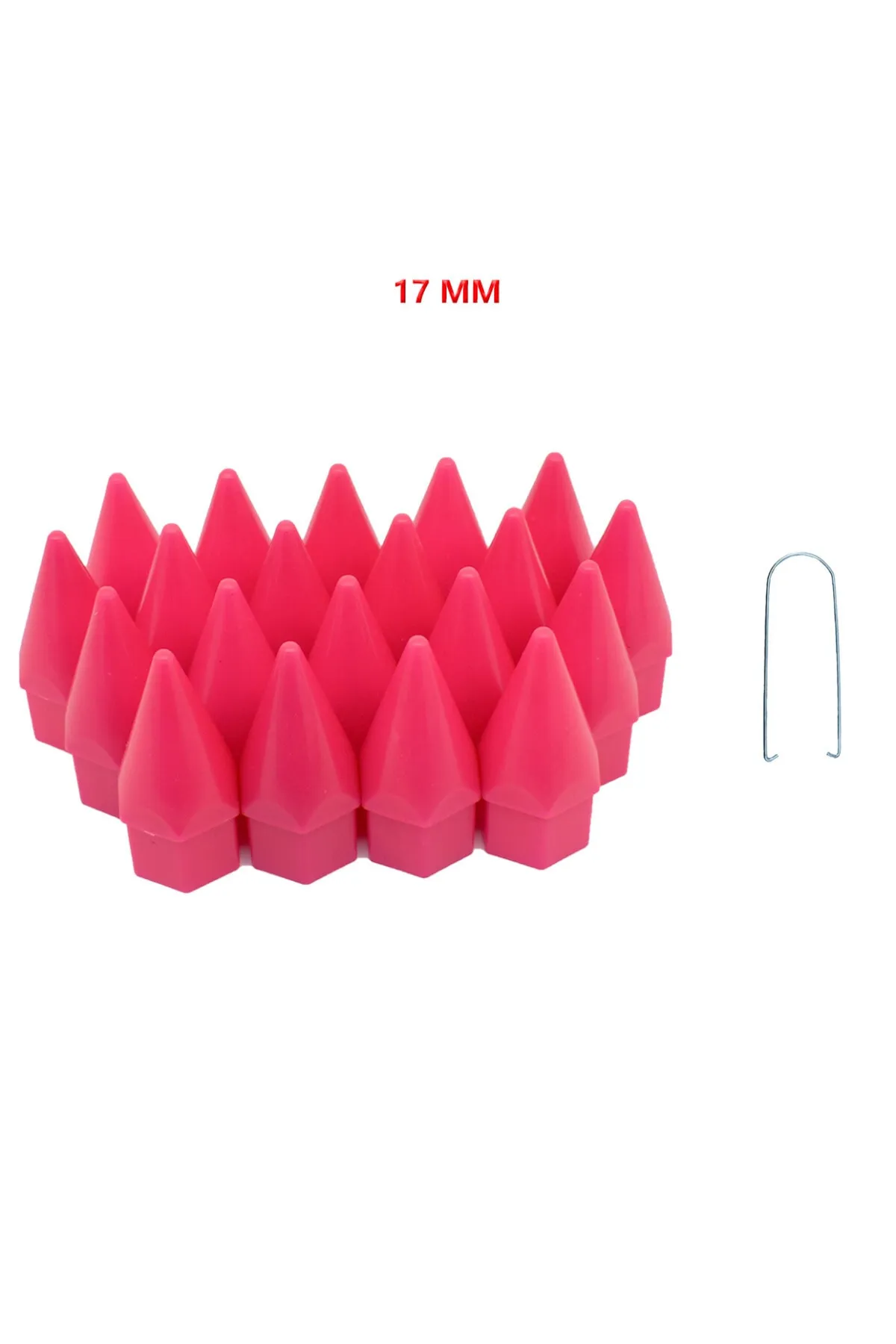 Bijon Kapağı Sivri 17 Mm Pembe 20 Li Set