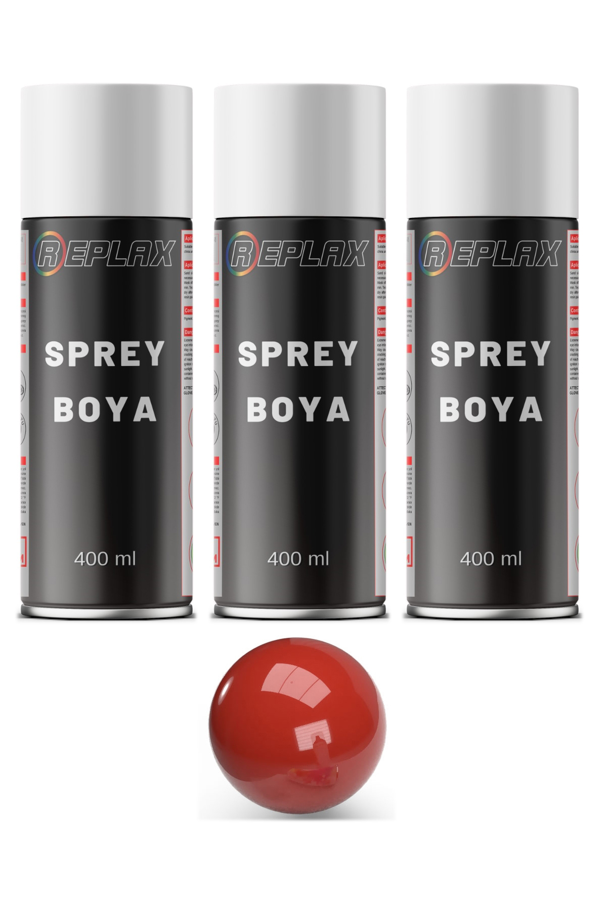 3 Adet Ral 3000 Ateş Kırmızı Sprey Boya 400 ml