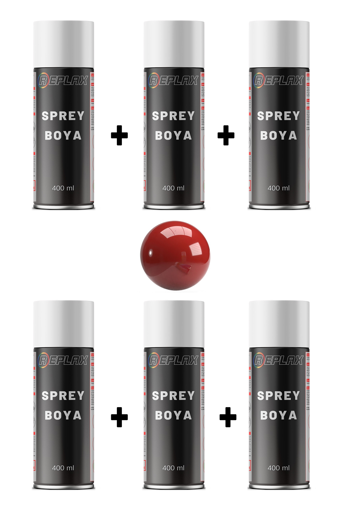 6 Adet Ral 3002 Karmen Kırmızı Sprey Boya 400 ml