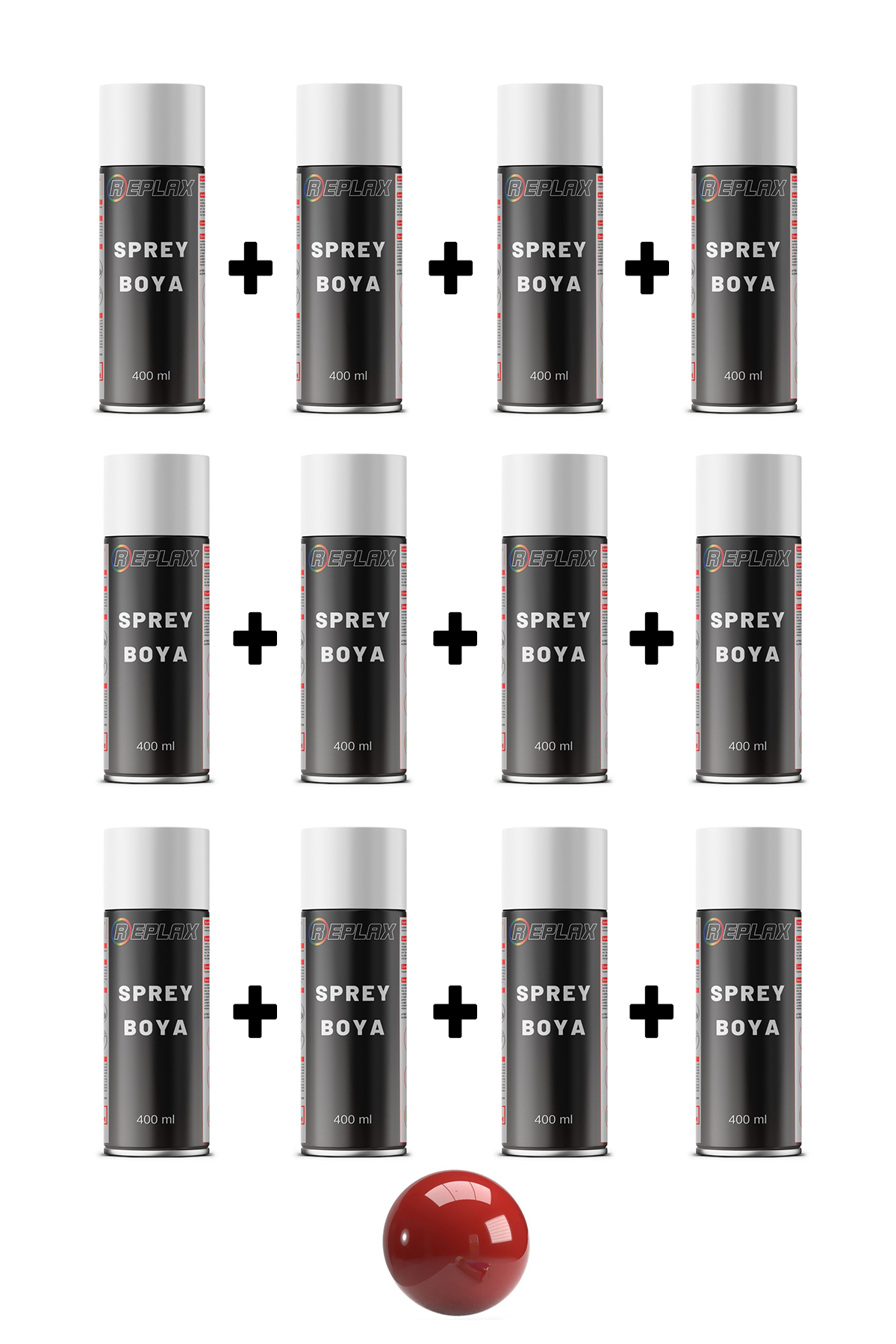 12 Adet Ral 3002 Karmen Kırmızı Sprey Boya 400 ml