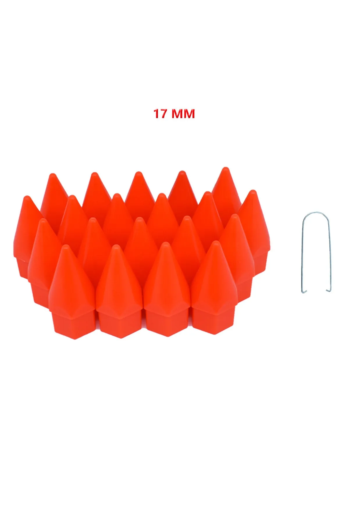 Bijon Kapağı Sivri 17 Mm Turuncu 20 Li Set
