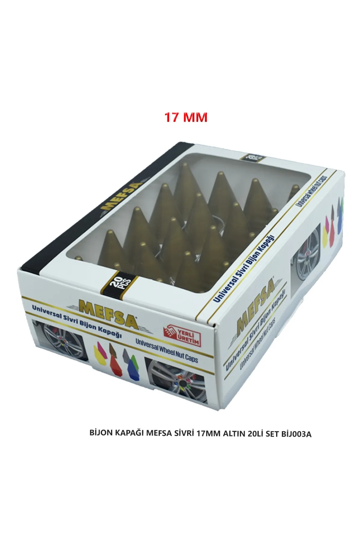 Bijon Kapağı Sivri 17 Mm Altın 20 Li Set