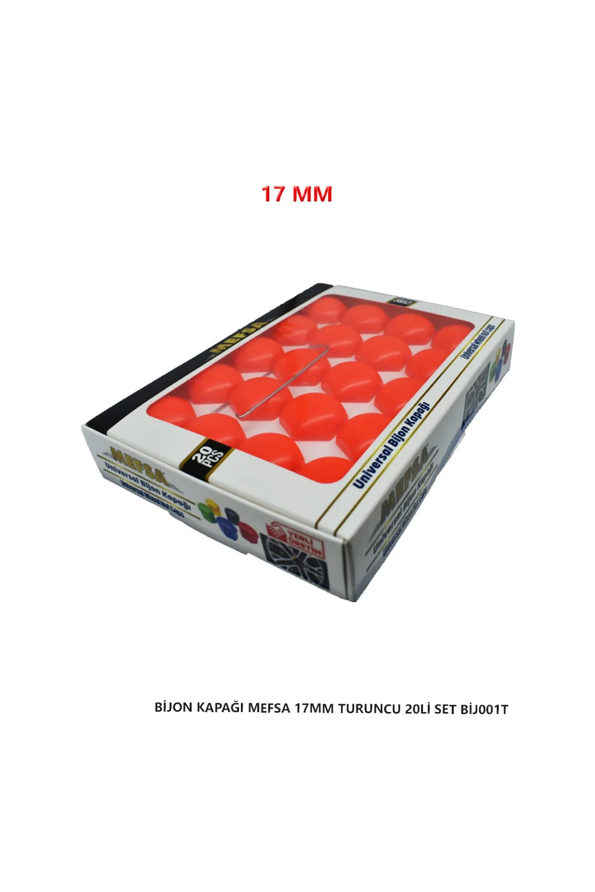 Bijon Kapağı Düz 17 Mm Turuncu 20 Li Set