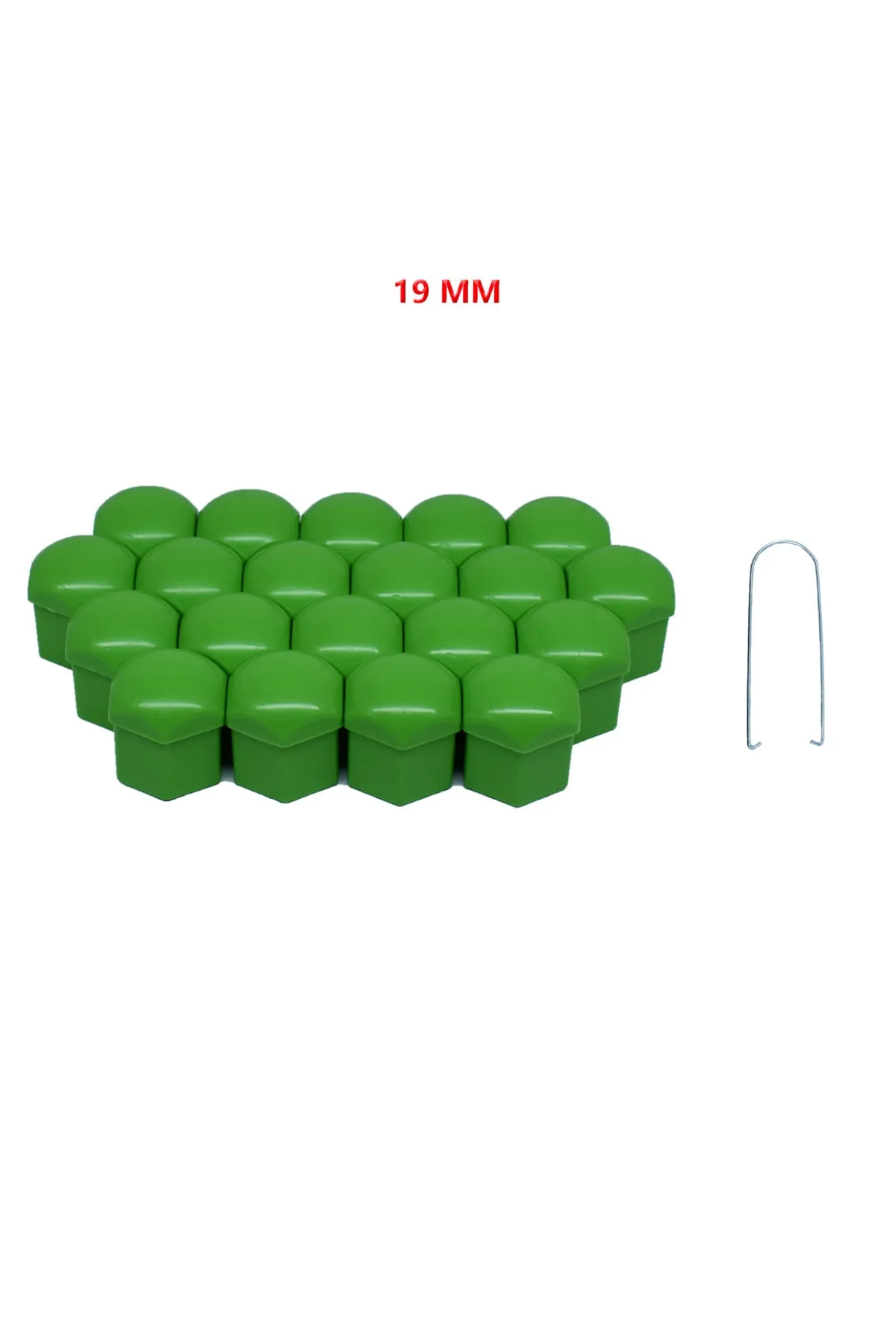 Bijon Kapağı Düz 19 Mm Yeşil 20 Li Set