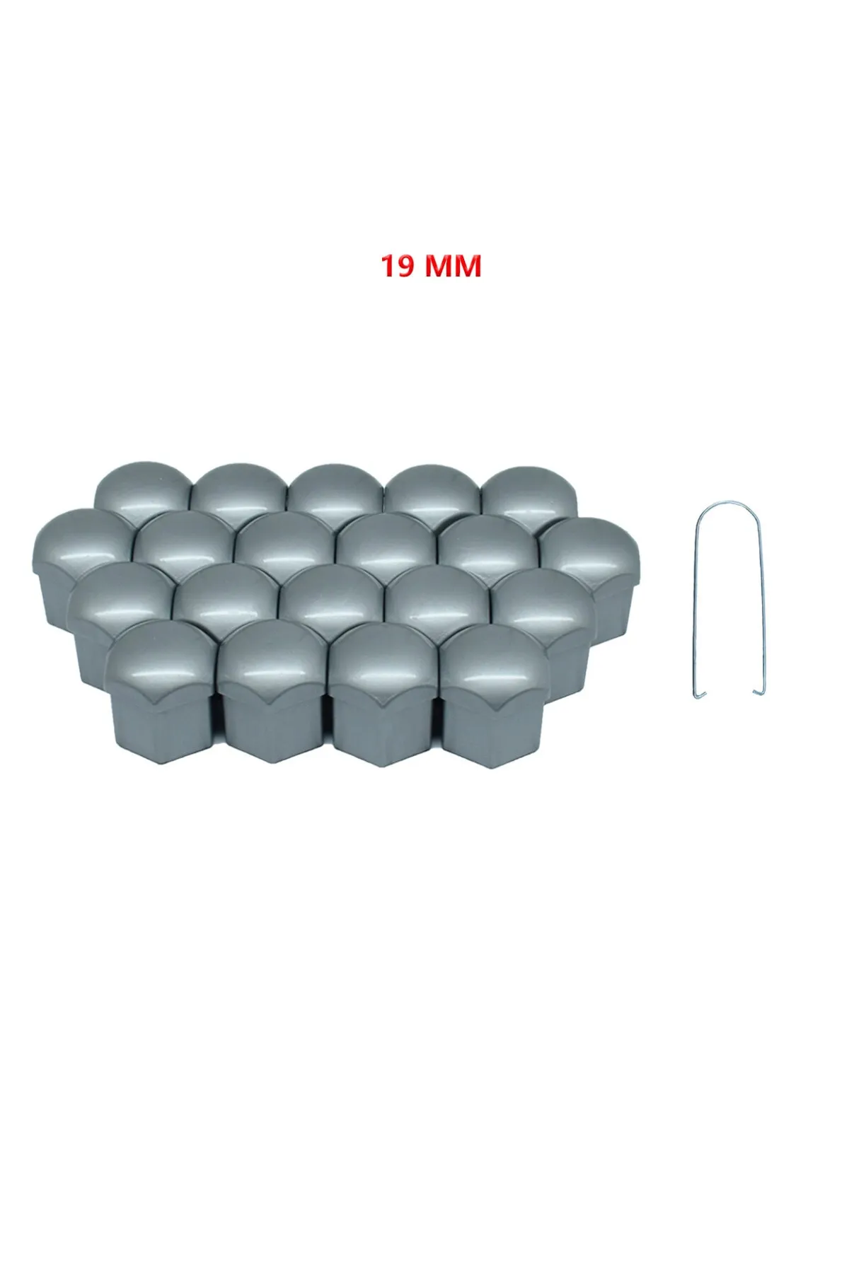 Bijon Kapağı Düz 19 Mm Gri 20 Li Set