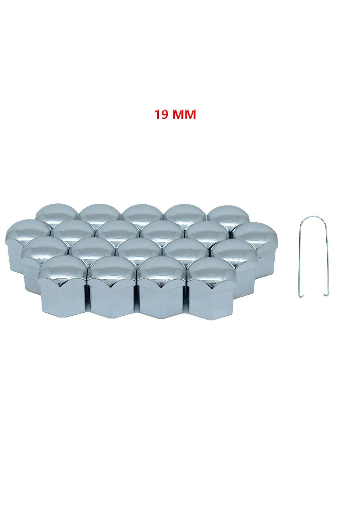 Bijon Kapağı Düz 19 Mm Krom 20 Li Set
