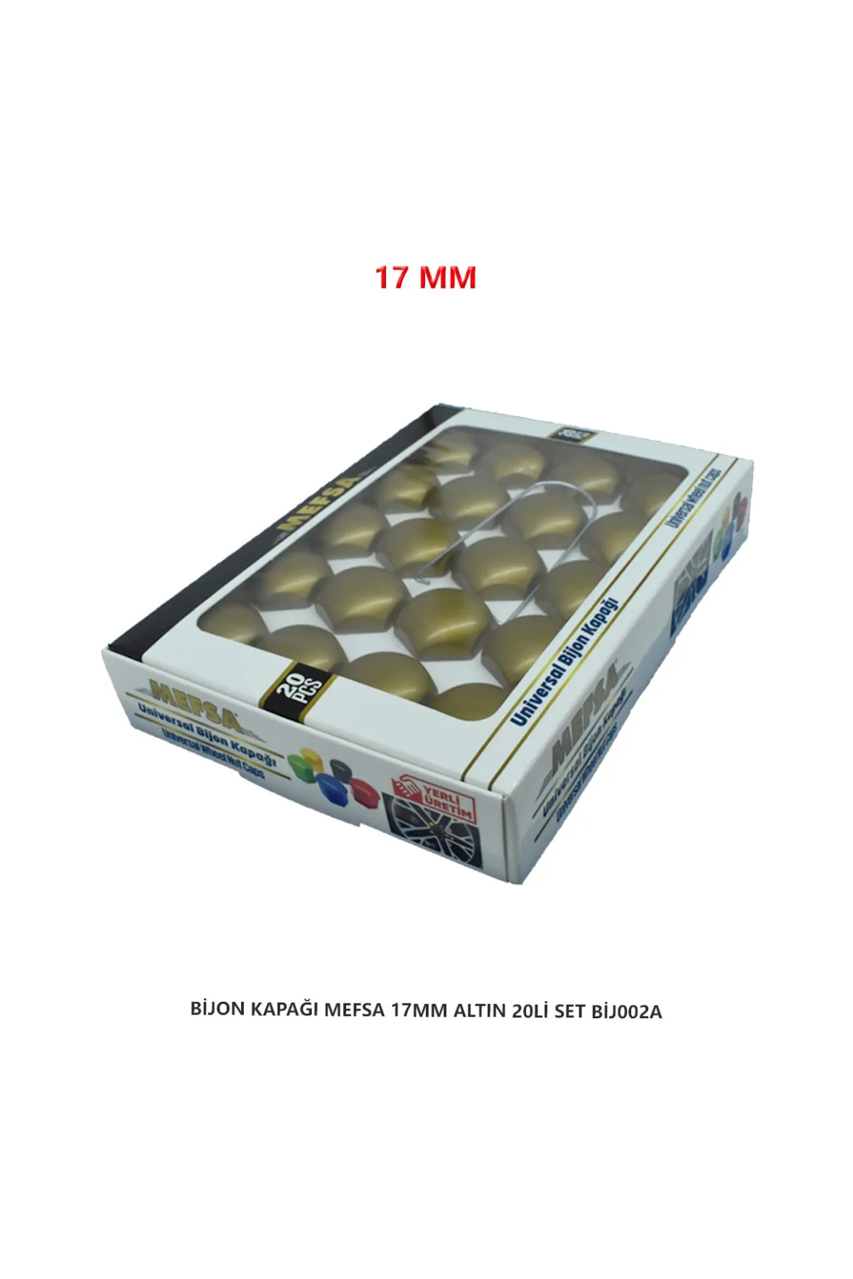 Bijon Kapağı Düz 17 Mm Altın 20 Li Set