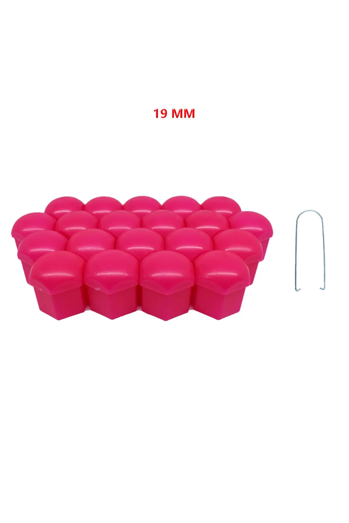 Bijon Kapağı Düz 19 Mm Pembe 20 Li Set