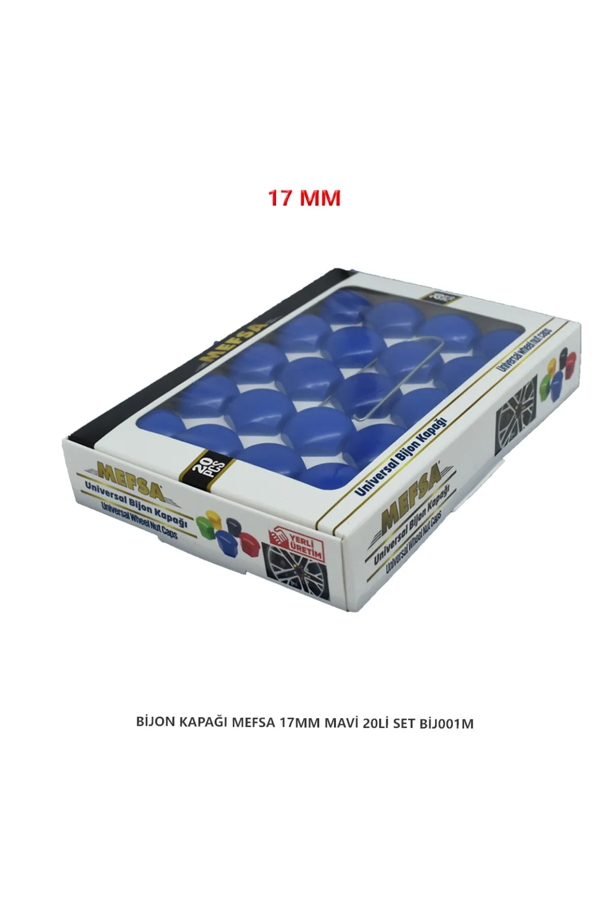 Bijon Kapağı Düz 17 Mm Mavi 20 Li Set